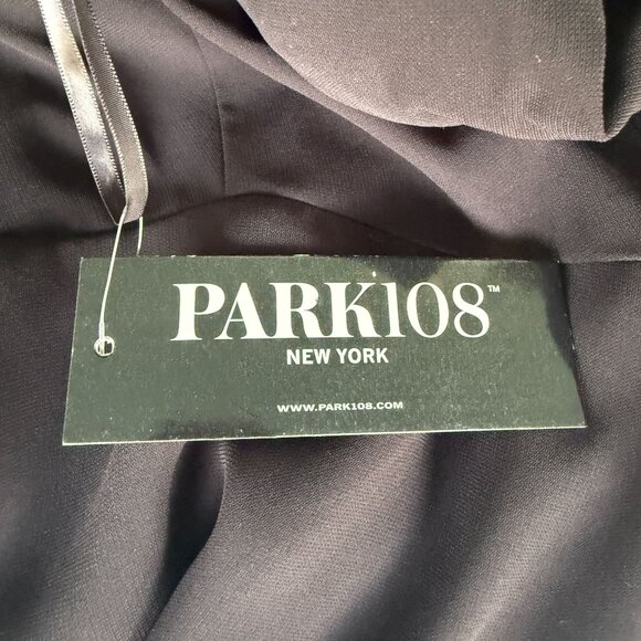 NWT Park‎ 108 Cocktail Dress Black Crepe Peplum Design Size 12 - Picture 8 of 10